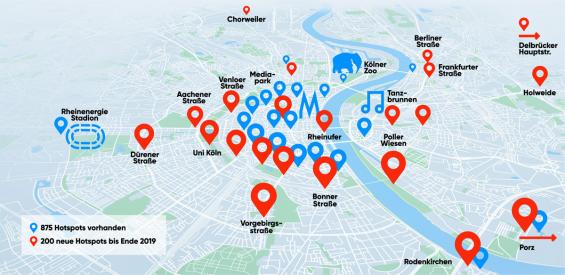 Über 1000 Antennen der NetCologne werden im Jahr 2019 die Stadt Köln mit WLAN versorgen. (Grafik: NetCologne) Über 1000 Antennen der NetCologne werden im Jahr 2019 die Stadt Köln mit WLAN versorgen. (Grafik: NetCologne)