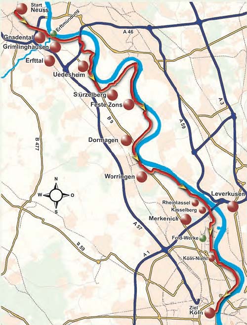 Rheinverlauf Karte