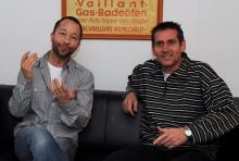 René Baumann alias DJ Bobo und koeln.de-Redakteur Helmut Löwe: Der Schweizer Superstar plauderte munter drauflos. (Foto: Claudia Mariani) René Baumann alias DJ Bobo und koeln.de-Redakteur Helmut Löwe: Der Schweizer Superstar plauderte munter drauflos. (Foto: Claudia Mariani)