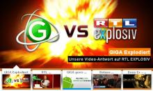 Das Unterhaltungsportal GIGA antwortet RTL mit einem ironischen Video u.a. über die Mitarbeiter des Senders. Das Unterhaltungsportal GIGA antwortet RTL mit einem ironischen Video u.a. über die Mitarbeiter des Senders.