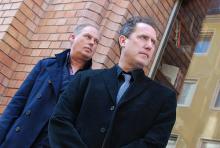 Paul Humphreys und Andy McCluskey (v.l.n.r.): Die OMD-Masterminds in der Kölner Südstadt. (Foto: Helmut Löwe) Paul Humphreys und Andy McCluskey (v.l.n.r.): Die OMD-Masterminds in der Kölner Südstadt. (Foto: Helmut Löwe)
