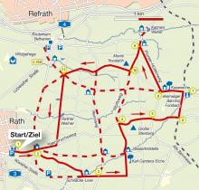 Tippeltouren "Das Bergische Land", Tour 19 Wanderung als Kartenskizze. (Bachem-Verlag)