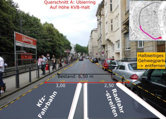 Autofahrer müssen radelnden Verkehrsteilnehmer Platz abtreten. Foto: Stadt Köln
