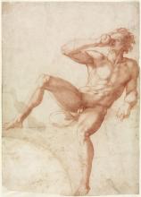 Baccio Bandinelli, Studie eines Knaben mit Trinkgefäß um 1530/40, Rötel auf Vergè, Wall-raf-Richartz-Museum, Graphische Sammlung Baccio Bandinelli, Studie eines Knaben mit Trinkgefäß um 1530/40, Rötel auf Vergè, Wall-raf-Richartz-Museum, Graphische Sammlung