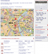 Screenshot des Verkehrskalenders