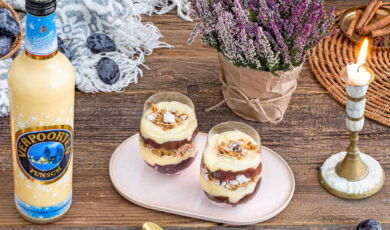 Pflaumen-Dessert mit VERPOORTEN-Punsch
