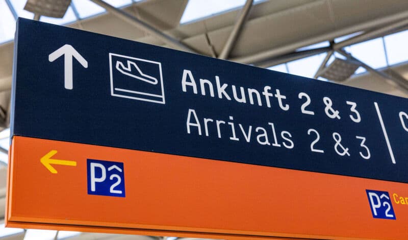 Ankunft am Flughafen