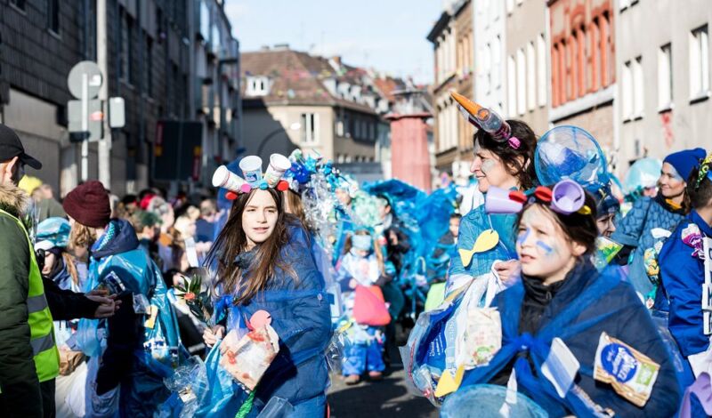 Teilnehmer beim Karnevalsumzug Ehrenfeld