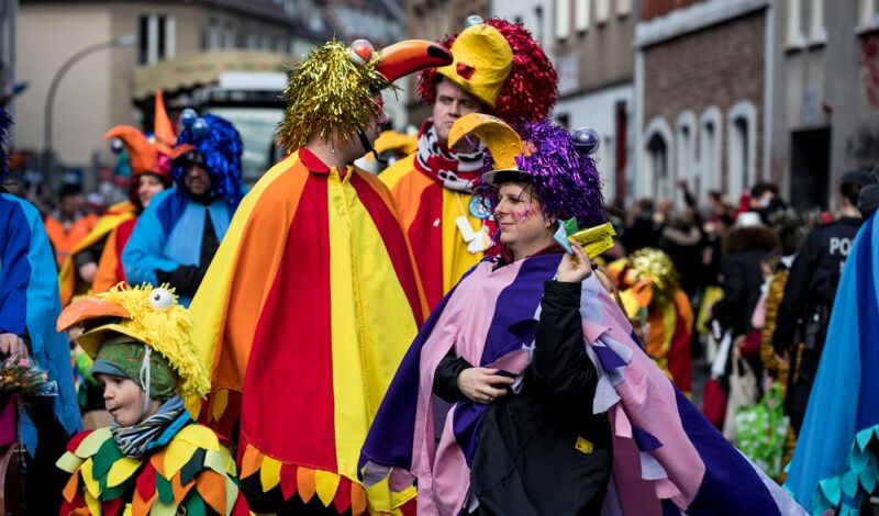 Teilnehmer beim Karnevalsumzug Ehrenfeld