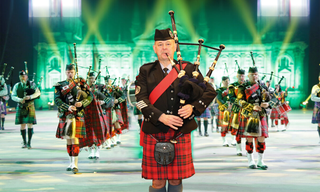 Dudelsackspieler auf der Musikparade.