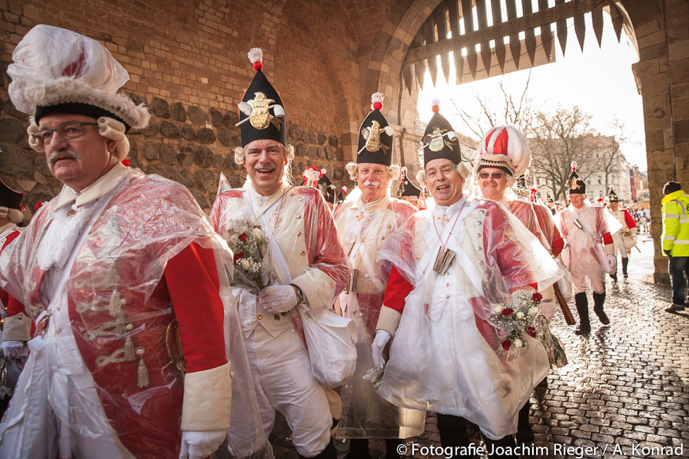 Karnevalisten beim Rosenmontagszug