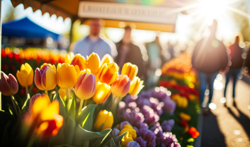 Blumen auf einem Frühlingsmarkt