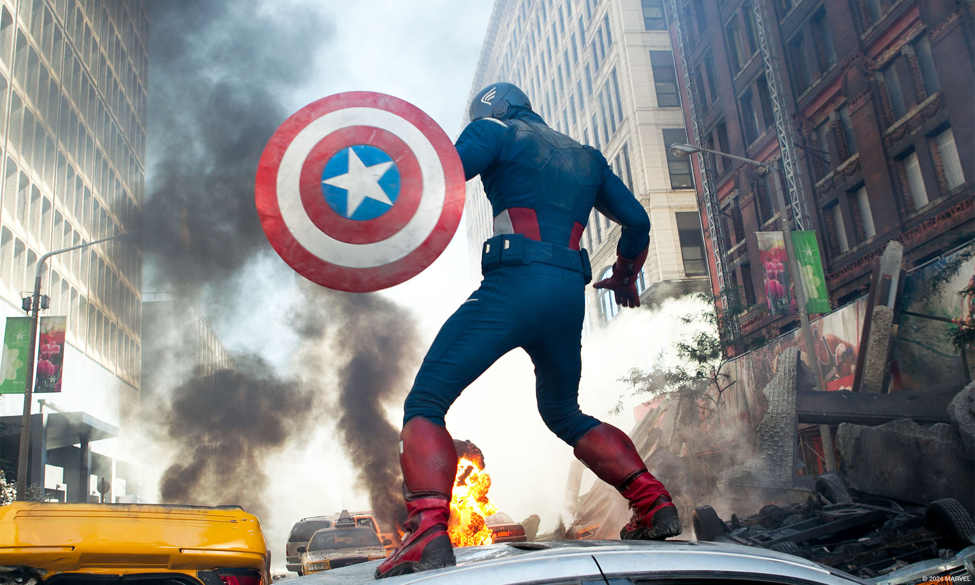 Das Bild zeigt Comicfigur Captain America aus der den US-amerikanischen Marvel-Comics
