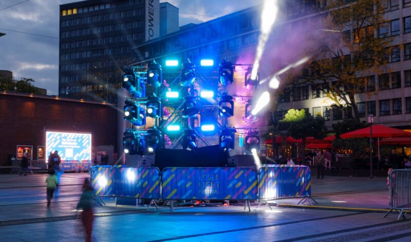 Lichtinstallation beim Essen Light Festival
