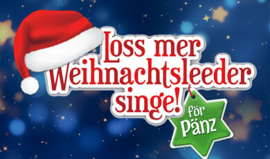 Das Logo der Veranstaltung "Loss mer Weihnachtsleeder singe för Pänz"