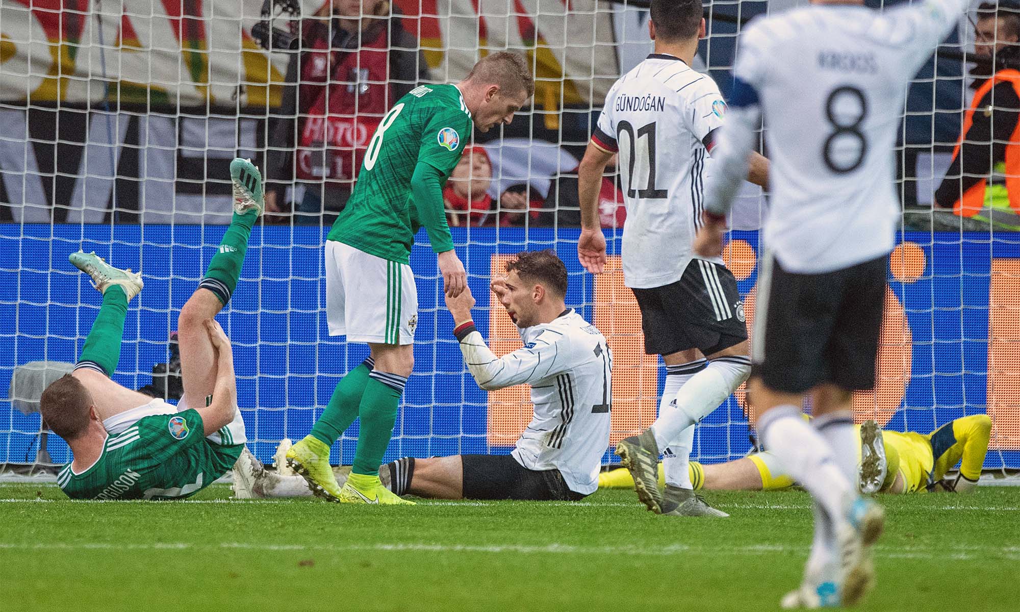 Eine Szene aus dem Fußball-Länderspiel Deutschland gegen Nordirland