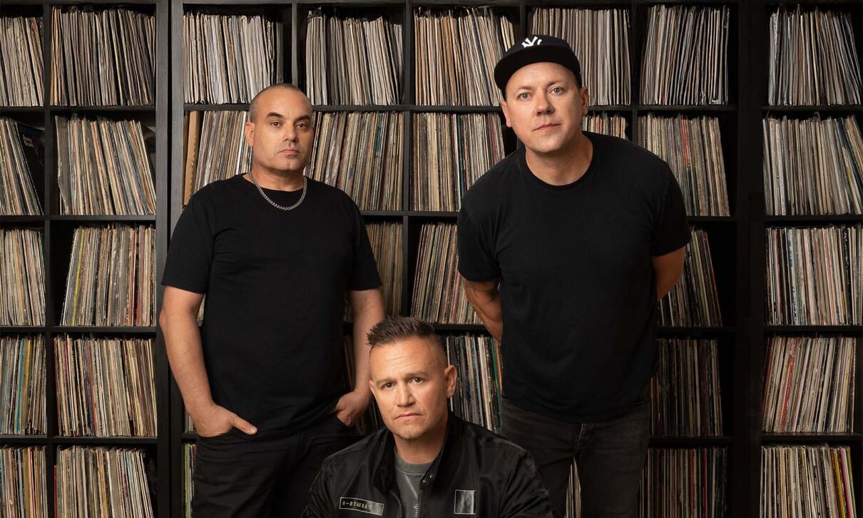 Die drei Rapper des australischen Hip-Hop-Trioas Hilltop Hoods.