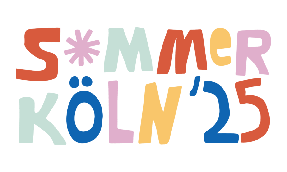 Schriftzug "Sommer Köln '25" in bunten Farben