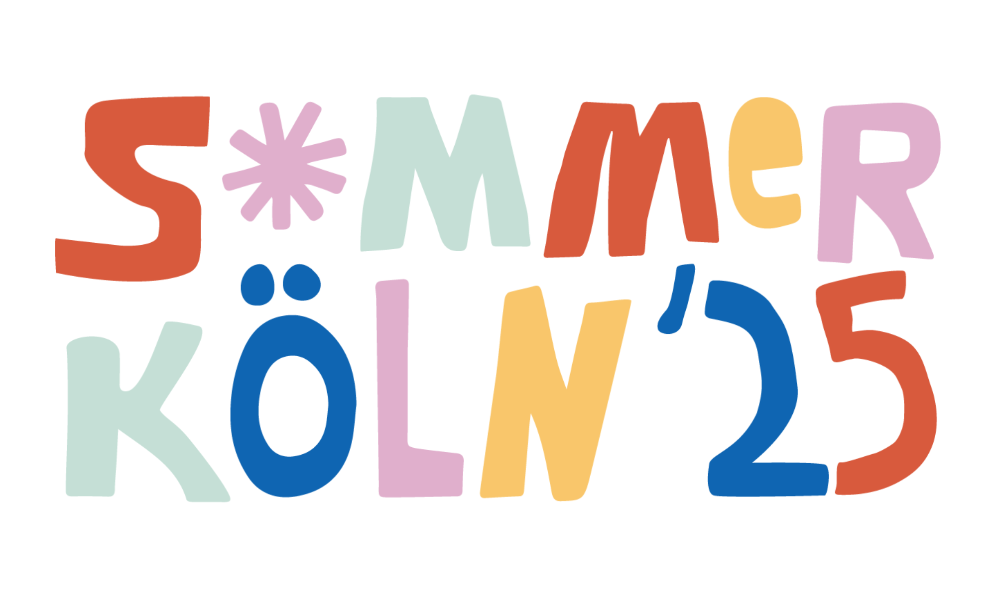 Schriftzug "Sommer Köln '25" in bunten Farben