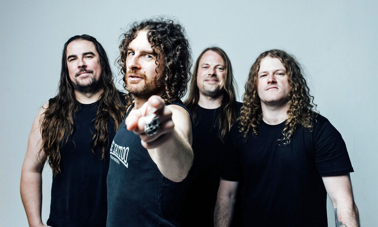 Die vier Musiker der australischen Hardrockband Airbourne.