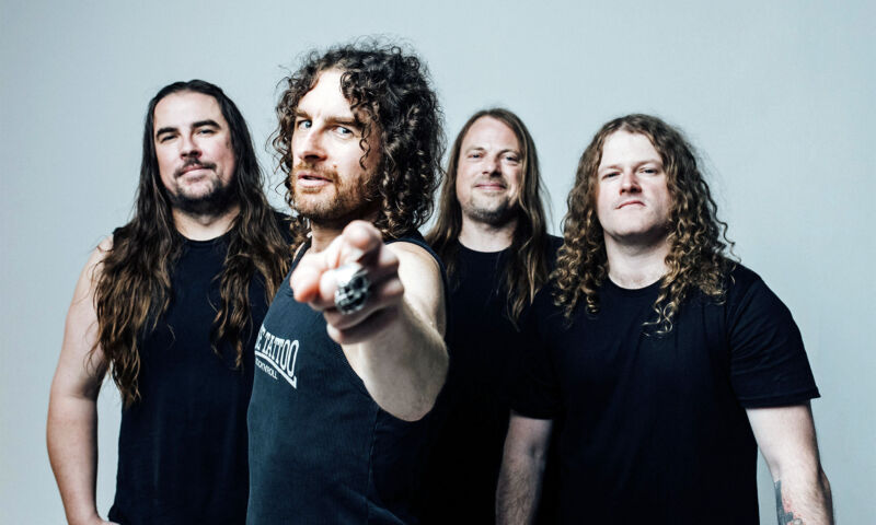 Die vier Musiker der australischen Hardrockband Airbourne.