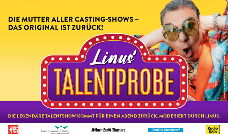 Der Moderatur Linus auf einem Flyer für Linus' Talentprobe