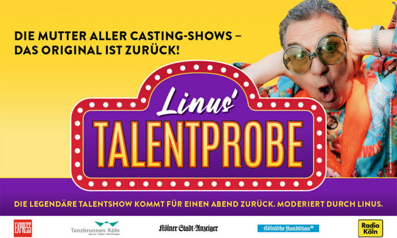 Der Moderatur Linus auf einem Flyer für Linus' Talentprobe