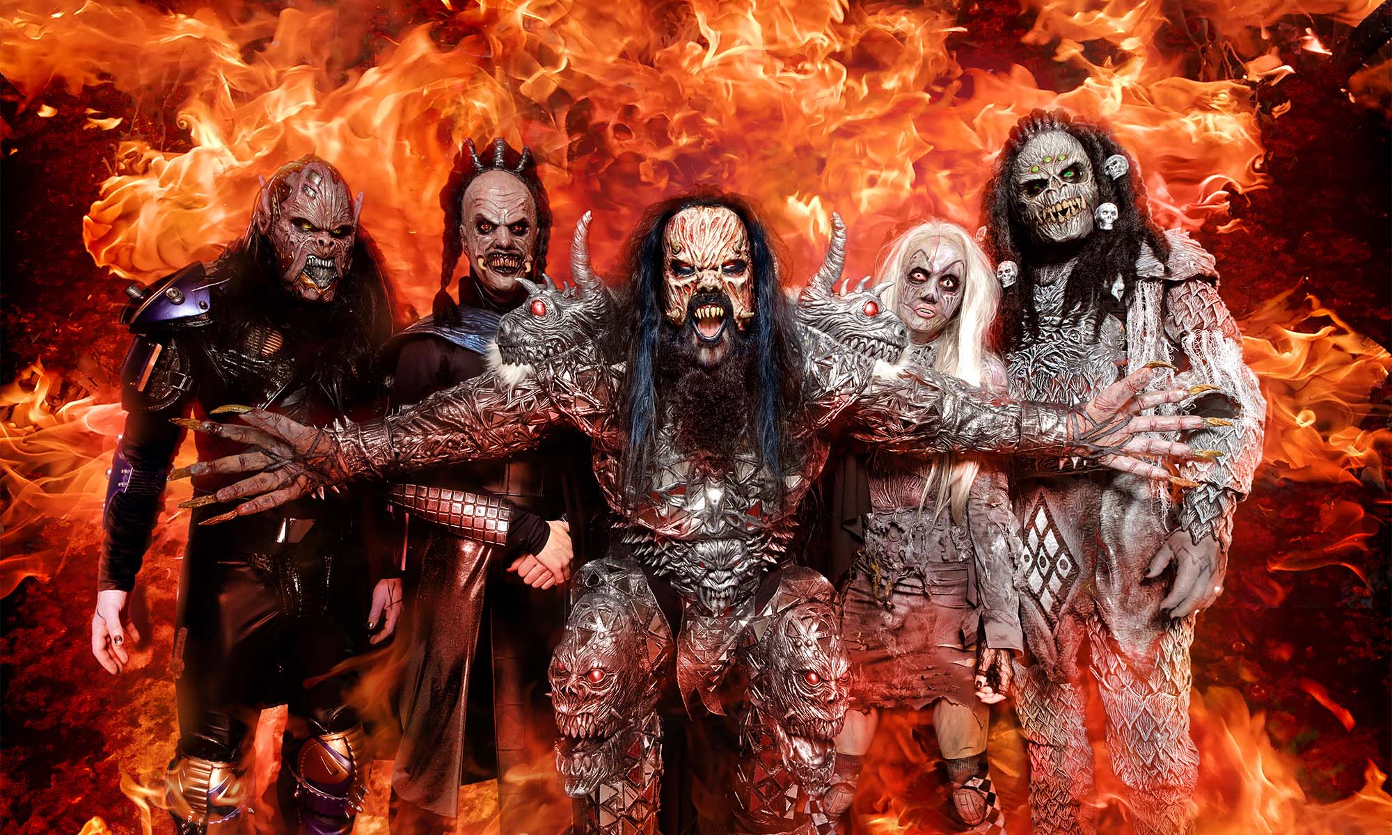 Die finnische Hardrock- und Metalband Lordi.