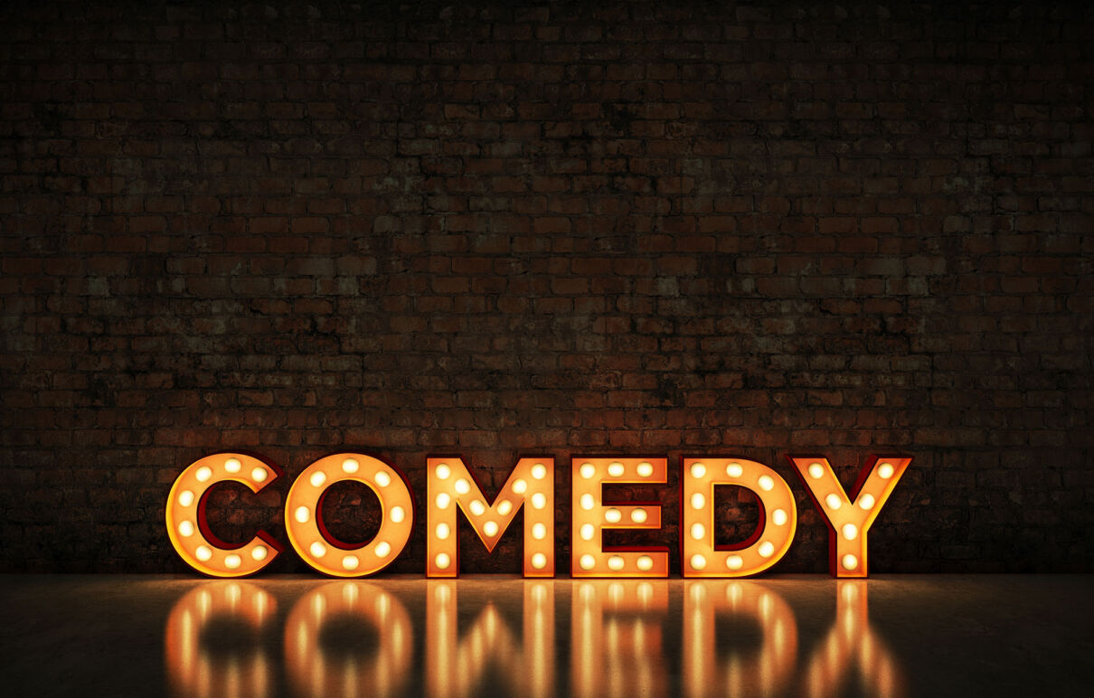 Comedy in Leuchtbuchstaben