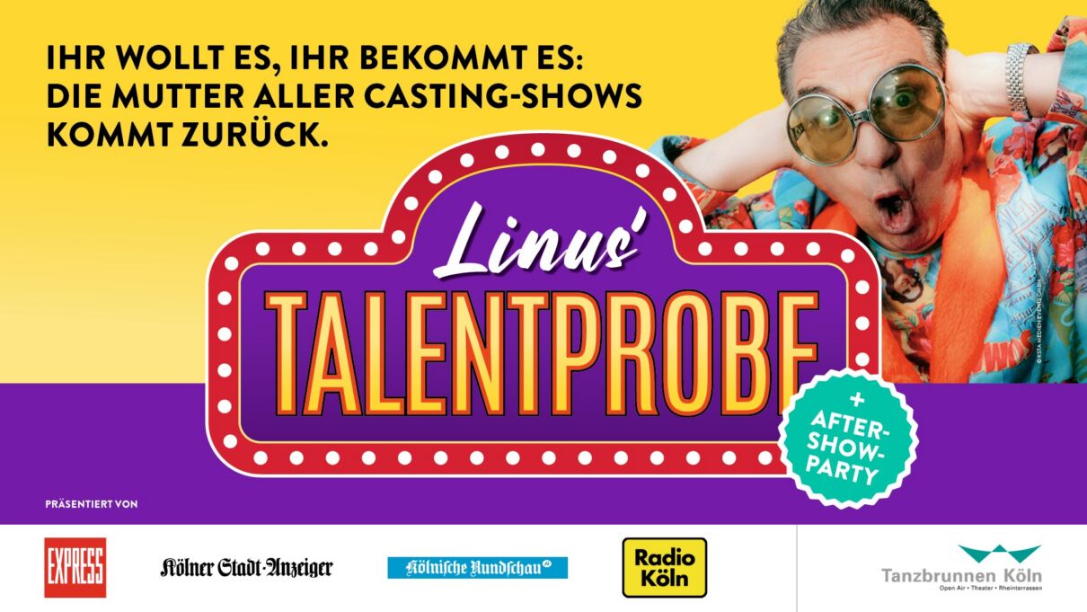 Flyer der Veranstaltung Linus' Talentprobe im Kölner Tanzbrunnen