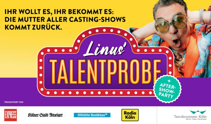 Flyer der Veranstaltung Linus' Talentprobe im Kölner Tanzbrunnen