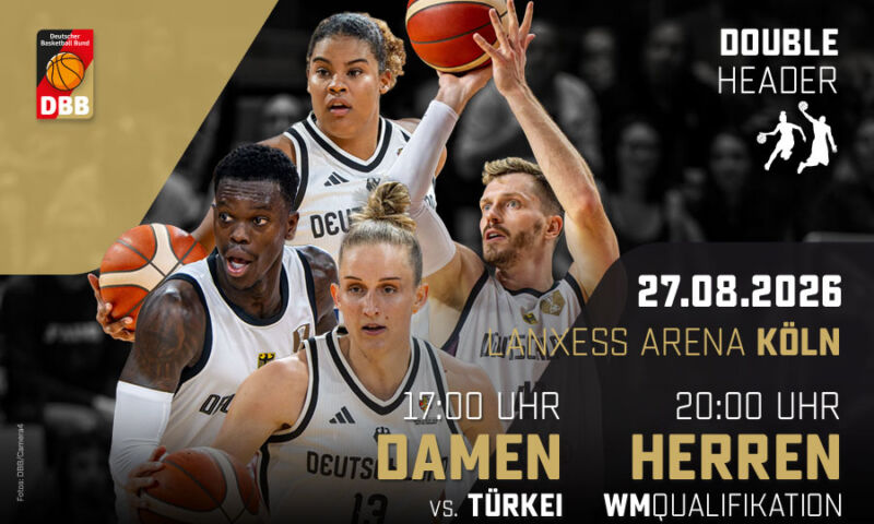 Plakat für die Basketballveranstaltung "Doubleheader"
