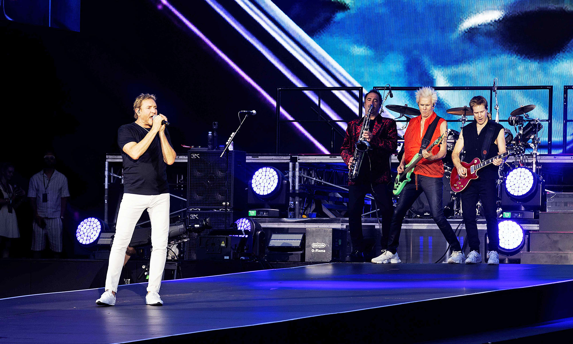 Die britische Band Duran Duran während eines Konzertes.