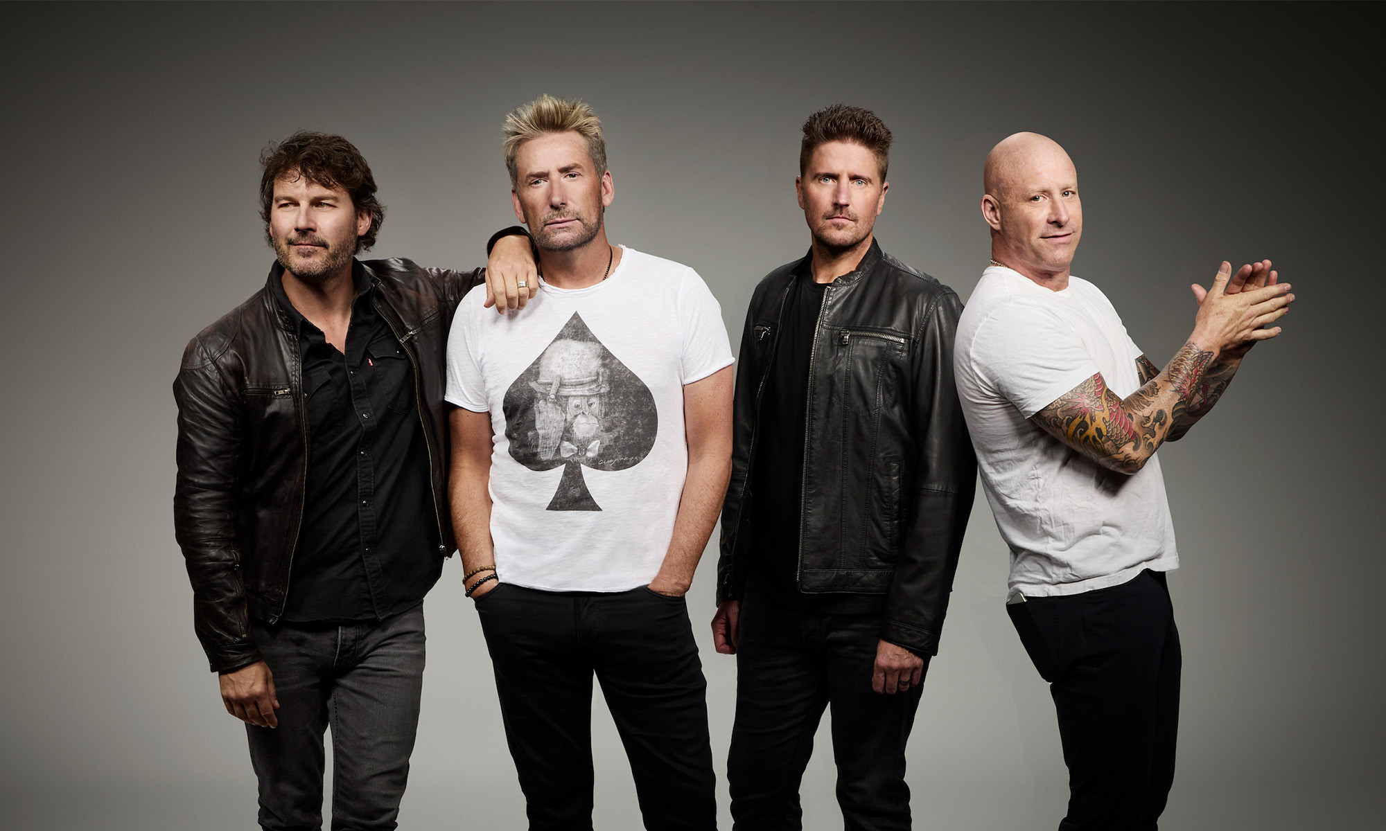 Die vier Musiker der kanadischen Rockband Nickelback.